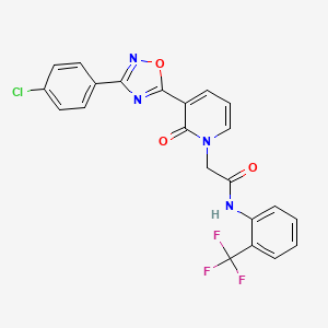 2-(3-(3-(4-chlorophenyl)-1,2,4-oxadiazol-5-yl)-2-oxopyridin-1(2H)-yl)-N-(2-(trifluoromethyl)phenyl)acetamide