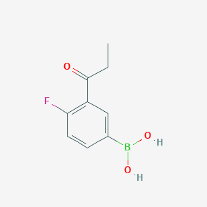 molecular formula C9H10BFO3 B2515788 4-Fluoro-3-propanoylphenylboronic acid CAS No. 2096329-83-6