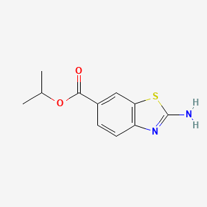 molecular formula C11H12N2O2S B2515789 Propan-2-yl 2-amino-1,3-benzothiazole-6-carboxylate CAS No. 134949-38-5