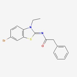 (E)-N-(6-bromo-3-ethylbenzo[d]thiazol-2(3H)-ylidene)-2-phenylacetamide