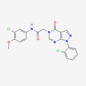 molecular formula C20H15Cl2N5O3 B2515802 N-(3-氯-4-甲氧基苯基)-2-[1-(2-氯苯基)-4-氧代-1H,4H,5H-吡唑并[3,4-d]嘧啶-5-基]乙酰胺 CAS No. 1894995-41-5