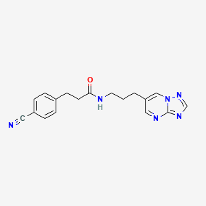 molecular formula C18H18N6O B2515809 N-(3-([1,2,4]triazolo[1,5-a]pyrimidin-6-yl)propyl)-3-(4-cyanophenyl)propanamide CAS No. 2034524-48-4