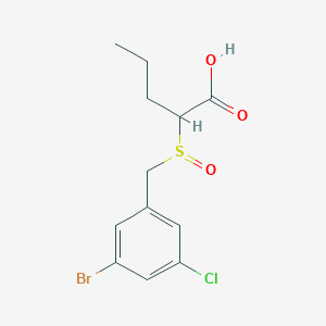 molecular formula C12H14BrClO3S B2515816 2-[(3-溴-5-氯苯基)甲基亚磺酰基]戊酸 CAS No. 2567502-96-7