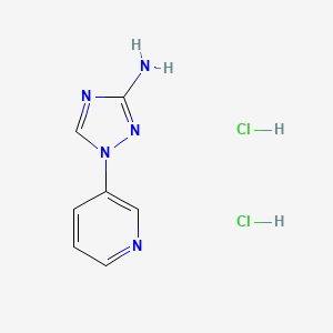 molecular formula C7H9Cl2N5 B2515819 1-Pyridin-3-yl-1,2,4-triazol-3-amine;dihydrochloride CAS No. 2567498-59-1