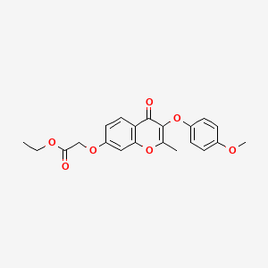 molecular formula C21H20O7 B2515825 ethyl 2-((3-(4-methoxyphenoxy)-2-methyl-4-oxo-4H-chromen-7-yl)oxy)acetate CAS No. 858755-72-3