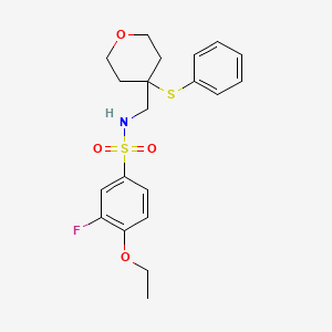 4-ethoxy-3-fluoro-N-((4-(phenylthio)tetrahydro-2H-pyran-4-yl)methyl)benzenesulfonamide