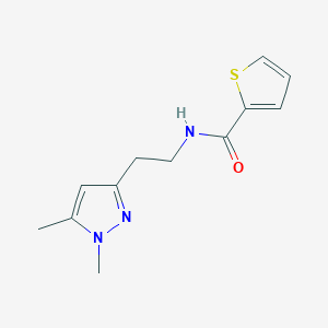molecular formula C12H15N3OS B2515836 N-(2-(1,5-dimethyl-1H-pyrazol-3-yl)ethyl)thiophene-2-carboxamide CAS No. 2034261-14-6