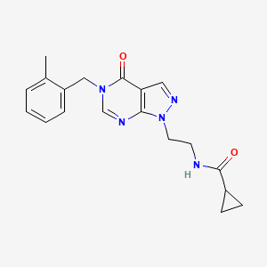N-(2-(5-(2-methylbenzyl)-4-oxo-4,5-dihydro-1H-pyrazolo[3,4-d]pyrimidin-1-yl)ethyl)cyclopropanecarboxamide
