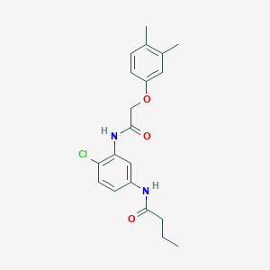 molecular formula C20H23ClN2O3 B251585 N-(4-chloro-3-{[(3,4-dimethylphenoxy)acetyl]amino}phenyl)butanamide 
