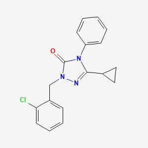 molecular formula C18H16ClN3O B2515854 1-(2-chlorobenzyl)-3-cyclopropyl-4-phenyl-1H-1,2,4-triazol-5(4H)-one CAS No. 1396706-70-9