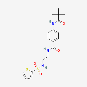 4-pivalamido-N-(2-(thiophene-2-sulfonamido)ethyl)benzamide