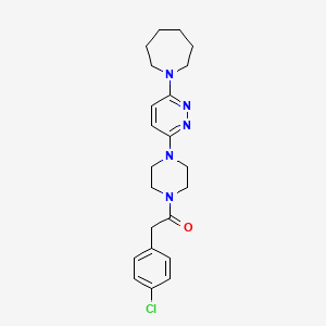 molecular formula C22H28ClN5O B2515857 1-(4-(6-(Azepan-1-yl)pyridazin-3-yl)piperazin-1-yl)-2-(4-chlorophenyl)ethanone CAS No. 898459-91-1
