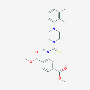 molecular formula C23H27N3O4S B2515859 Dimethyl 2-({[4-(2,3-dimethylphenyl)piperazin-1-yl]carbonothioyl}amino)terephthalate CAS No. 892271-62-4