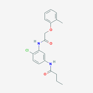 molecular formula C19H21ClN2O3 B251586 N-(4-chloro-3-{[(2-methylphenoxy)acetyl]amino}phenyl)butanamide 