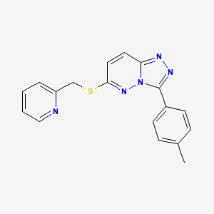 molecular formula C18H15N5S B2515863 6-((Pyridin-2-ylmethyl)thio)-3-(p-tolyl)-[1,2,4]triazolo[4,3-b]pyridazine CAS No. 852375-96-3