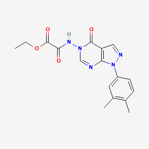 molecular formula C17H17N5O4 B2515864 ethyl 2-((1-(3,4-dimethylphenyl)-4-oxo-1H-pyrazolo[3,4-d]pyrimidin-5(4H)-yl)amino)-2-oxoacetate CAS No. 919752-53-7