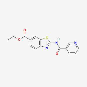 molecular formula C16H13N3O3S B2515877 Ethyl 2-(nicotinamido)benzo[d]thiazole-6-carboxylate CAS No. 919062-04-7