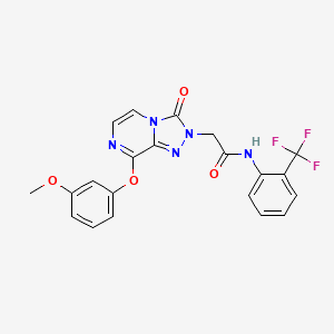 molecular formula C21H16F3N5O4 B2515880 2-(8-(3-methoxyphenoxy)-3-oxo-[1,2,4]triazolo[4,3-a]pyrazin-2(3H)-yl)-N-(2-(trifluoromethyl)phenyl)acetamide CAS No. 1251600-25-5