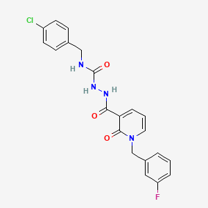 N-(4-chlorobenzyl)-2-(1-(3-fluorobenzyl)-2-oxo-1,2-dihydropyridine-3-carbonyl)hydrazinecarboxamide