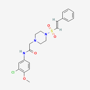 N-(3-chloro-4-methoxyphenyl)-2-[4-[(E)-2-phenylethenyl]sulfonylpiperazin-1-yl]acetamide