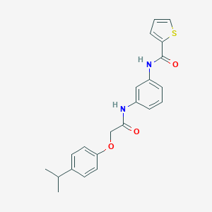 molecular formula C22H22N2O3S B251590 N-(3-{[2-(4-isopropylphenoxy)acetyl]amino}phenyl)-2-thiophenecarboxamide 