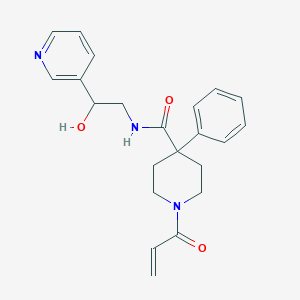 N-(2-Hydroxy-2-pyridin-3-ylethyl)-4-phenyl-1-prop-2-enoylpiperidine-4-carboxamide