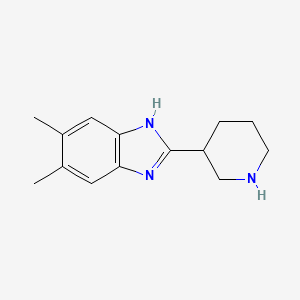 molecular formula C14H19N3 B2515908 5,6-Dimethyl-2-piperidin-3-yl-1H-benzimidazole CAS No. 919019-12-8