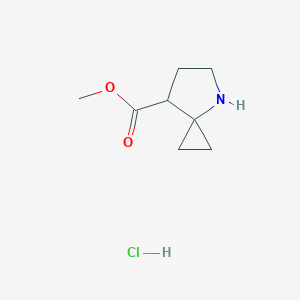 molecular formula C8H14ClNO2 B2515911 4-氮杂螺[2.4]庚烷-7-羧酸甲酯；盐酸盐 CAS No. 2344681-02-1