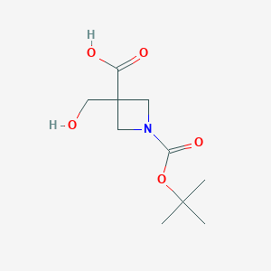 molecular formula C10H17NO5 B2515919 1-(叔丁氧羰基)-3-(羟甲基)氮杂环丁烷-3-羧酸 CAS No. 1778734-52-3