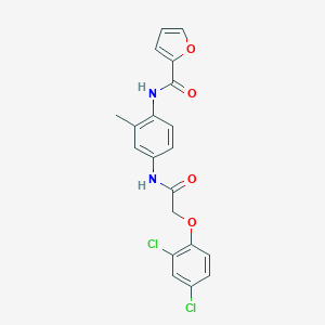 molecular formula C20H16Cl2N2O4 B251592 N-(4-{[(2,4-dichlorophenoxy)acetyl]amino}-2-methylphenyl)-2-furamide 