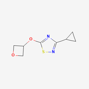 molecular formula C8H10N2O2S B2515922 3-Cyclopropyl-5-(oxetan-3-yloxy)-1,2,4-thiadiazole CAS No. 2197736-28-8