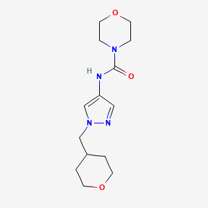 N-(1-((tetrahydro-2H-pyran-4-yl)methyl)-1H-pyrazol-4-yl)morpholine-4-carboxamide