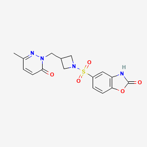 5-({3-[(3-Methyl-6-oxo-1,6-dihydropyridazin-1-yl)methyl]azetidin-1-yl}sulfonyl)-2,3-dihydro-1,3-benzoxazol-2-one