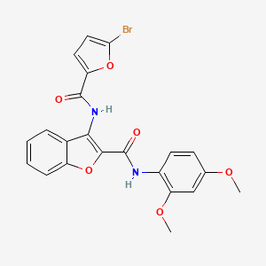 molecular formula C22H17BrN2O6 B2515926 3-(5-溴呋喃-2-甲酰胺基)-N-(2,4-二甲氧基苯基)苯并呋喃-2-甲酰胺 CAS No. 887887-44-7