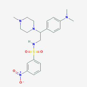 molecular formula C21H29N5O4S B2515929 N-(2-(4-(二甲氨基)苯基)-2-(4-甲基哌嗪-1-基)乙基)-3-硝基苯磺酰胺 CAS No. 941899-95-2