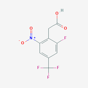 molecular formula C9H5F4NO4 B2515931 [2-Fluoro-6-nitro-4-(trifluoromethyl)phenyl]acetic acid CAS No. 2140316-49-8