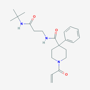 molecular formula C22H31N3O3 B2515943 N-[3-(Tert-butylamino)-3-oxopropyl]-4-phenyl-1-prop-2-enoylpiperidine-4-carboxamide CAS No. 2201240-65-3