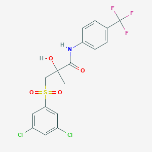 molecular formula C17H14Cl2F3NO4S B2515944 3-[(3,5-二氯苯基)磺酰基]-2-羟基-2-甲基-N-[4-(三氟甲基)苯基]丙酰胺 CAS No. 338956-21-1