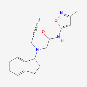 molecular formula C18H19N3O2 B2515947 2-[(2,3-dihydro-1H-inden-1-yl)(prop-2-yn-1-yl)amino]-N-(3-methyl-1,2-oxazol-5-yl)acetamide CAS No. 1241193-35-0