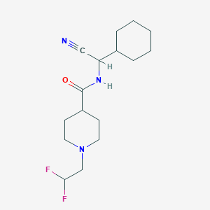 molecular formula C16H25F2N3O B2515949 N-[cyano(cyclohexyl)methyl]-1-(2,2-difluoroethyl)piperidine-4-carboxamide CAS No. 1825569-86-5