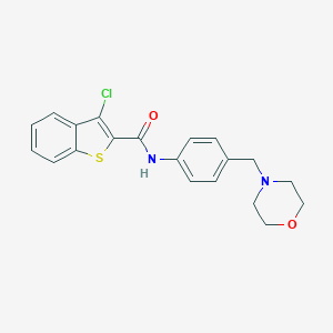 molecular formula C20H19ClN2O2S B251596 3-chloro-N-[4-(morpholin-4-ylmethyl)phenyl]-1-benzothiophene-2-carboxamide 