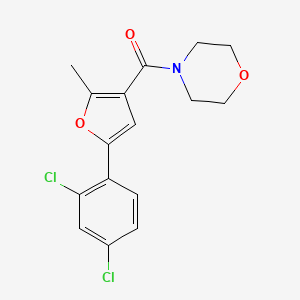 molecular formula C16H15Cl2NO3 B2515988 (5-(2,4-Dichlorophenyl)-2-methylfuran-3-yl)(morpholino)methanone CAS No. 869469-89-6