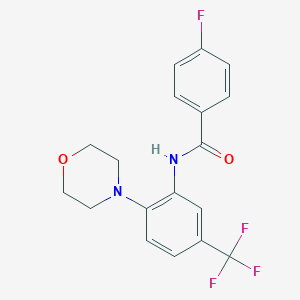 molecular formula C18H16F4N2O2 B251599 4-fluoro-N-[2-morpholin-4-yl-5-(trifluoromethyl)phenyl]benzamide 