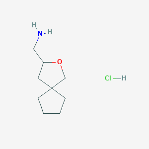 molecular formula C9H18ClNO B2515990 2-氧杂螺[4.4]壬烷-3-基甲胺；盐酸盐 CAS No. 2416235-71-5