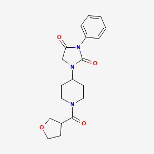 3-Phenyl-1-(1-(tetrahydrofuran-3-carbonyl)piperidin-4-yl)imidazolidine-2,4-dione