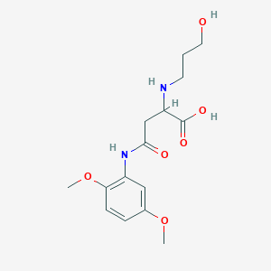 molecular formula C15H22N2O6 B2515999 4-((2,5-Dimethoxyphenyl)amino)-2-((3-hydroxypropyl)amino)-4-oxobutanoic acid CAS No. 1047995-51-6