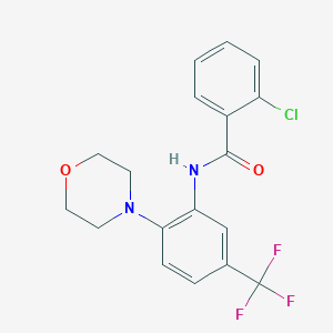 molecular formula C18H16ClF3N2O2 B251600 2-chloro-N-[2-morpholin-4-yl-5-(trifluoromethyl)phenyl]benzamide 