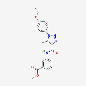 molecular formula C20H20N4O4 B2516000 methyl 3-(1-(4-ethoxyphenyl)-5-methyl-1H-1,2,3-triazole-4-carboxamido)benzoate CAS No. 924833-82-9