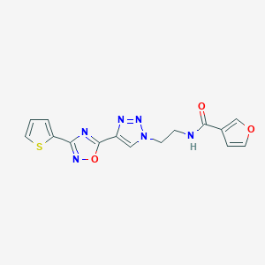 N-(2-(4-(3-(thiophen-2-yl)-1,2,4-oxadiazol-5-yl)-1H-1,2,3-triazol-1-yl)ethyl)furan-3-carboxamide