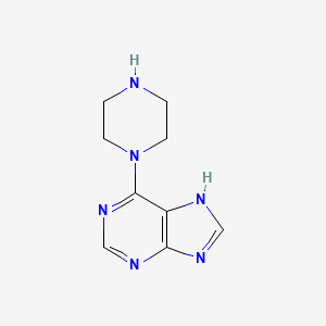 molecular formula C9H12N6 B2516010 6-piperazin-1-yl-9H-purine CAS No. 245449-95-0